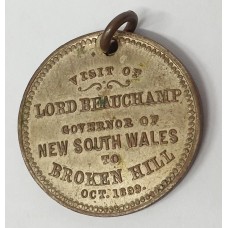 AUSTRALIA 1899 . GOVENOR OF NEW . LORD BEAUCHAMP TOKEN